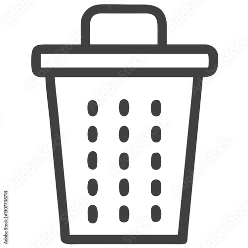 Detailed Trash Bin Icon for Waste Management Systems, Environmental Education, Municipal Service Websites, Public Facility Signage and Recycling Programs