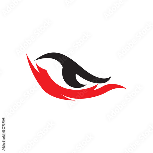 Eagle eye logo design forming eyes that are staring sharply vision