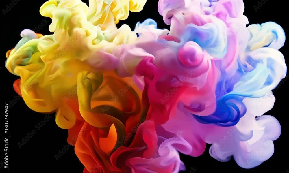 colorful smoke on black background
