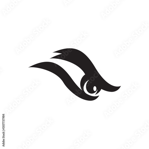 Eagle eye logo design forming eyes that are staring sharply vision