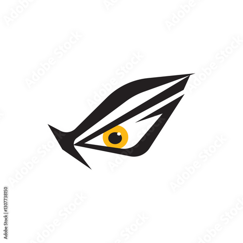 Eagle eye logo design forming eyes that are staring sharply vision