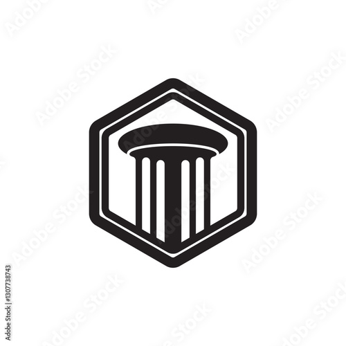 Pillar Logo Template. Column Vector illustration Design