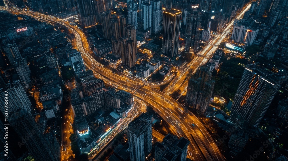 Obraz premium Smart cities use technology to improve city life. They use sensors, cameras, and other devices to collect data about traffic, energy use, and other things. 