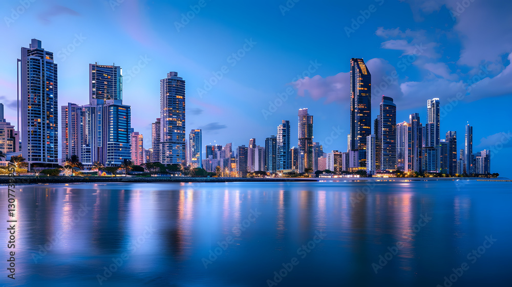 Fototapeta premium modern city skyline at night