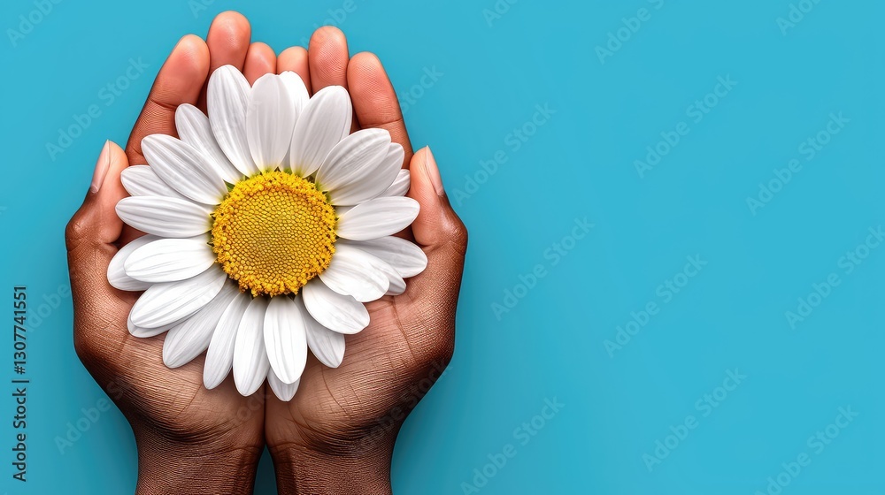Chamomile in men's hand. Spring. Concept of women's and mother's day. Chamomile in men's hand. Spring. Concept of women's and mother's day.