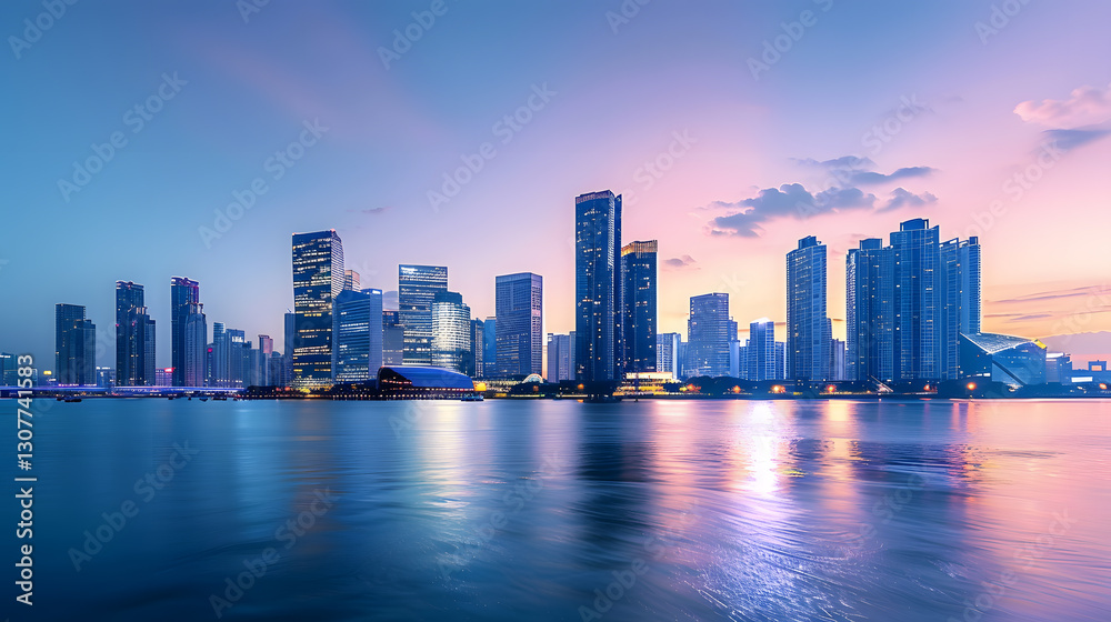 Fototapeta premium modern city skyline at night