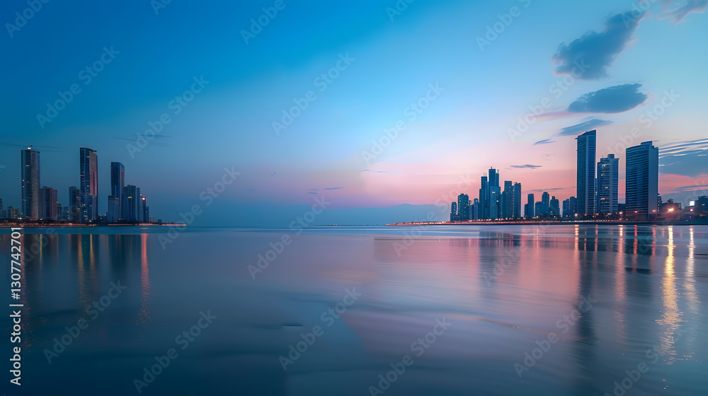 Fototapeta premium modern city skyline at night