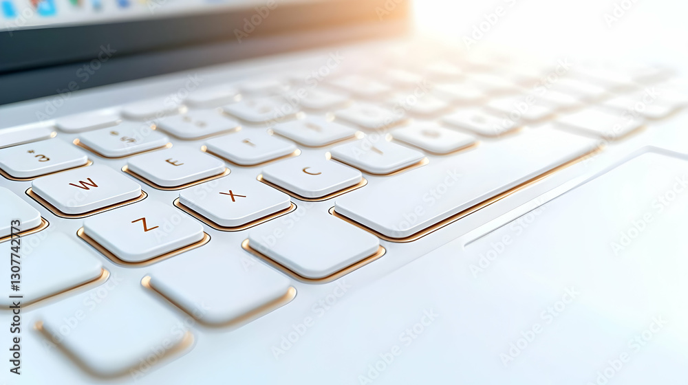 Close-up View of a Modern Laptop Keyboard with Soft Lighting Close-up View of a Modern Laptop Keyboard with Soft Lighting