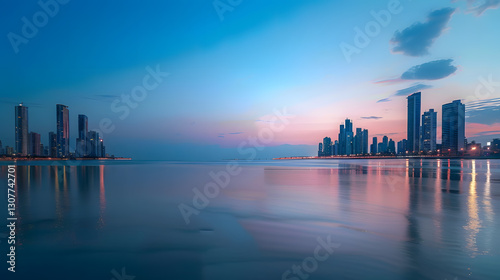 Fototapeta Naklejka Na Ścianę i Meble -  modern city skyline at night