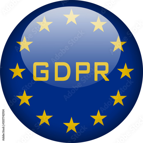 GDPR button icon with EU flag