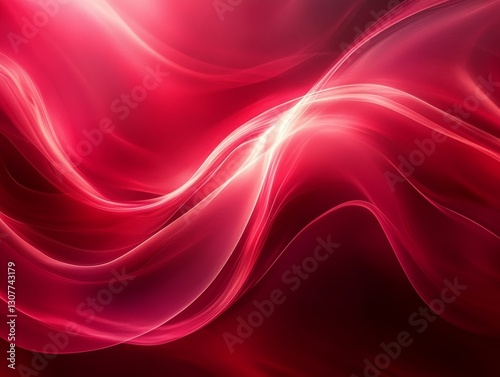 Abstract Red Flowing Waves with Light Streaks