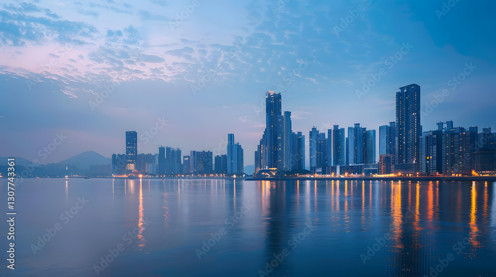 Fototapeta premium modern city skyline at night