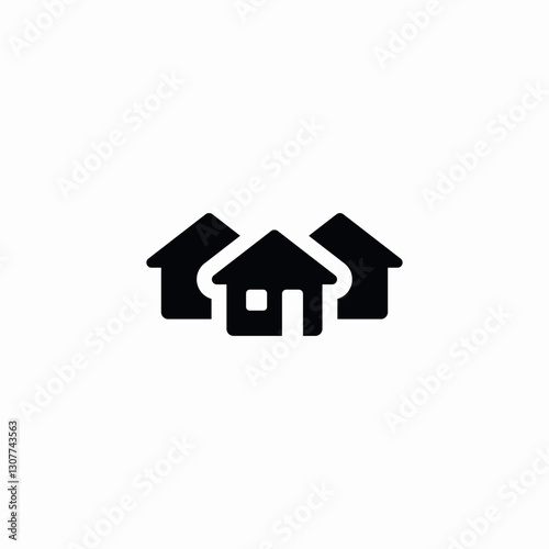 neighborhood houses icon sign vector