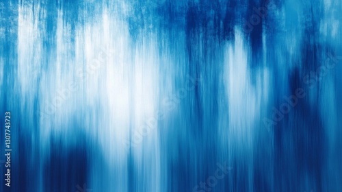Abstract Blue Waterfall with Vertical Motion
