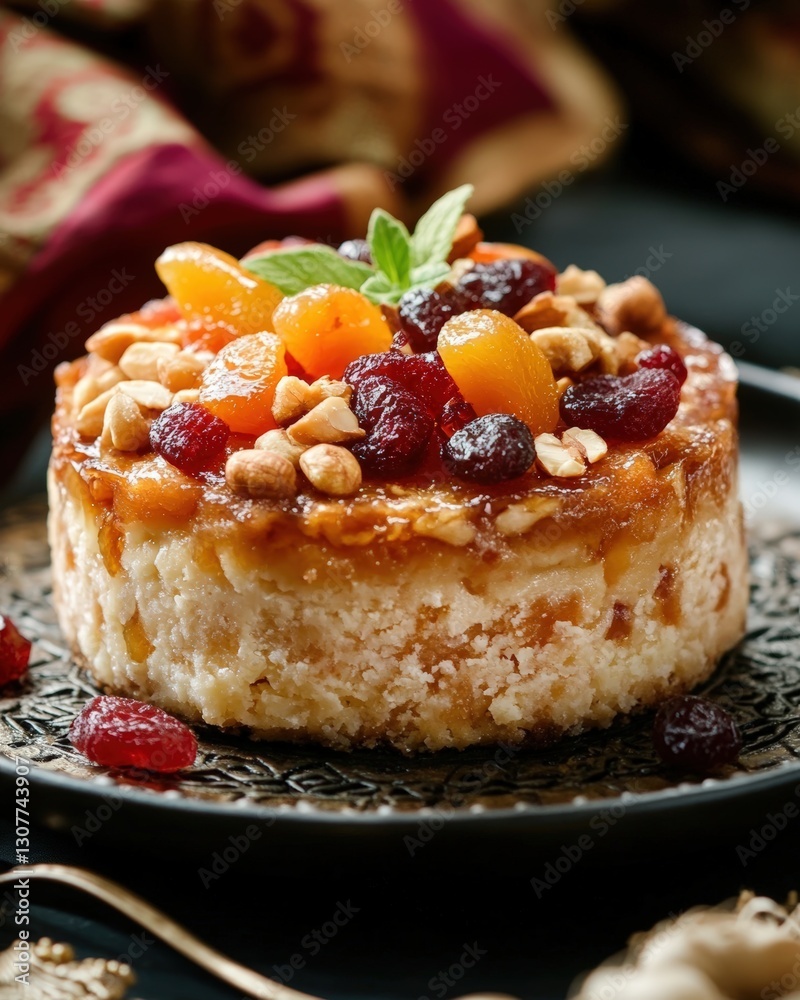 Traditional paskha dessert with dried fruits and nuts - perfect for easter celebration Traditional paskha dessert with dried fruits and nuts - perfect for easter celebration