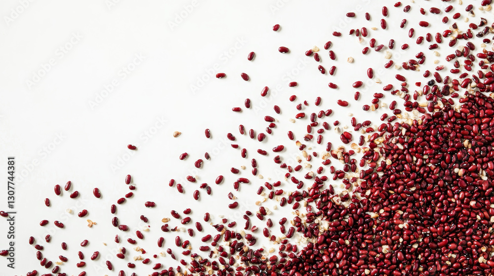 Fototapeta premium The rich, deep red color of the beans stands out, showcasing their smooth texture and natural shine