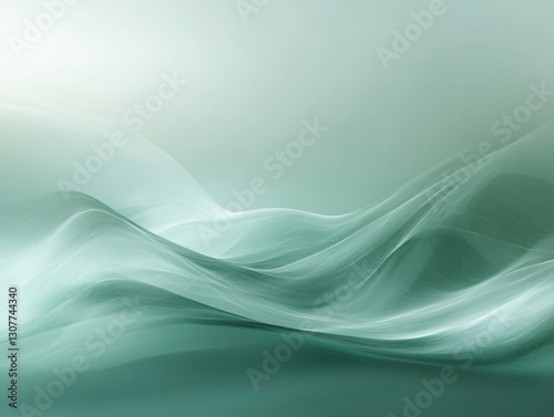 Soft abstract flowing waves in green hues