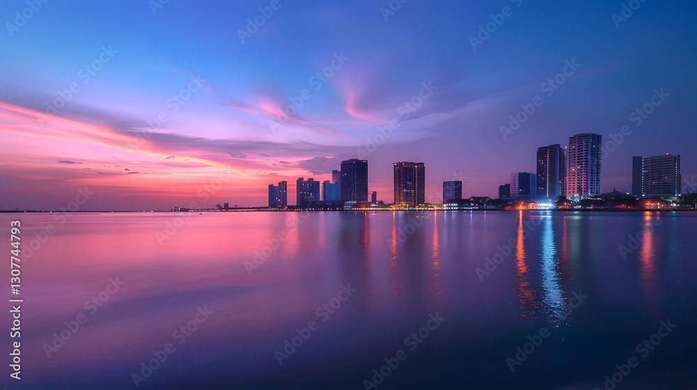 Fototapeta premium modern city skyline at night