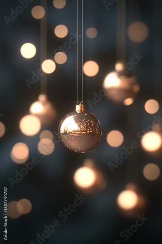 Elegance in suspended animation: a festive adornment with bokeh lights