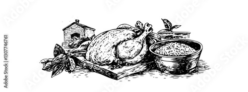 Culinary Harmony with Fresh Ingredients and Rustic Charm in a Country Setting