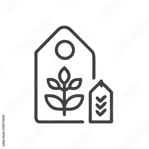 Biodegradable Label Icon for Sustainable Packaging Design, Eco Product Certification and Environmental Education Materials about Waste Reduction and Natural Materials