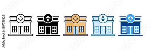 Pharmacy Icon Set Multiple Style Collection