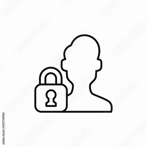 account lock icon sign vector