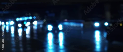 Blurred night city traffic