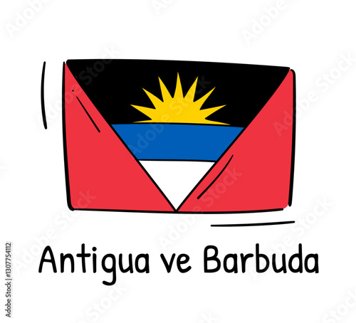 Antigua ve Barbuda Bayrağı - Antigua and Barbuda Flag