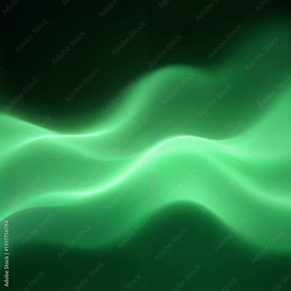 Obraz premium Flowing Energy Lines in a Dreamlike Green Light , created with generative AI technology 