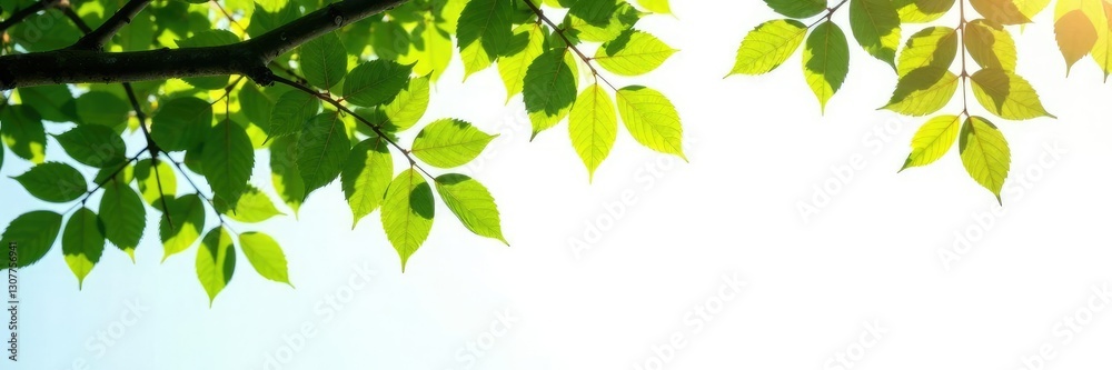Tree's foliage and leaves on white background, nature, peaceful Tree's foliage and leaves on white background, nature, peaceful
