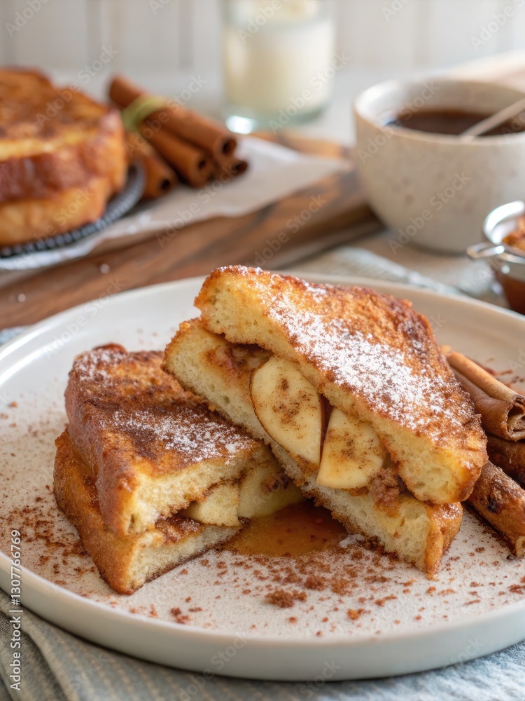 Delicious Churro Stuffed French Toast With Cinnamon Sugar Generative AI Delicious Churro Stuffed French Toast With Cinnamon Sugar Generative AI
