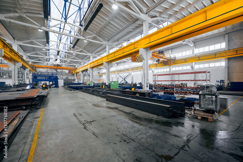 Department of long steel constrictions at contemporary plant photo