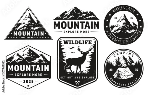 Mountain adventure badges for outdoor enthusiasts