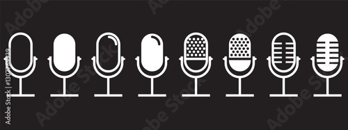 Microphone icon, Microphone icon vector set. mic symbol. Karaoke mic web and mobile app icon. Voice, recording Studio Symbol collection.