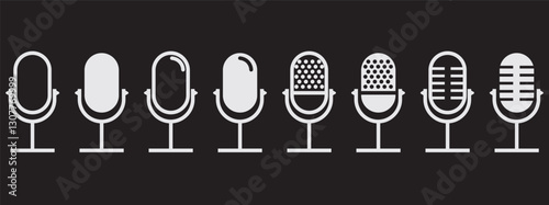 Microphone icon, Microphone icon vector set. mic symbol. Karaoke mic web and mobile app icon. Voice, recording Studio Symbol collection.