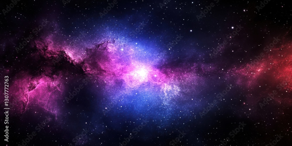 Obraz premium Celestial Splendor A Mesmerizing Galaxy of Cosmic Clouds and Stardust Nebulae Radiance in Deep Space