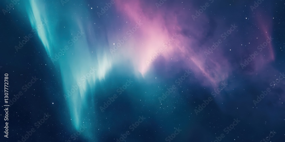 Obraz premium Celestial Swirls in the Night Sky Aurora Borealis Phenomenon Cosmic Display Light Symphony