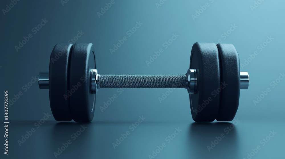 Fototapeta premium A 3D vector illustration of a dumbbell, representing workout and gym tools. 