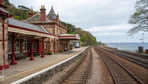 Wemyss Bay Station Showcases Scenic Railway Views in Scotland Generative AI photo