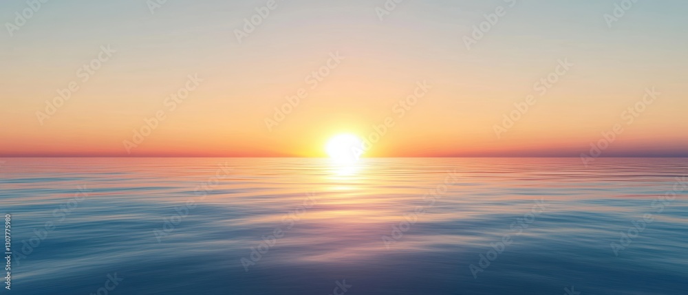 Fototapeta premium Serene Sunset Over Tranquil Ocean Waters at Dusk
