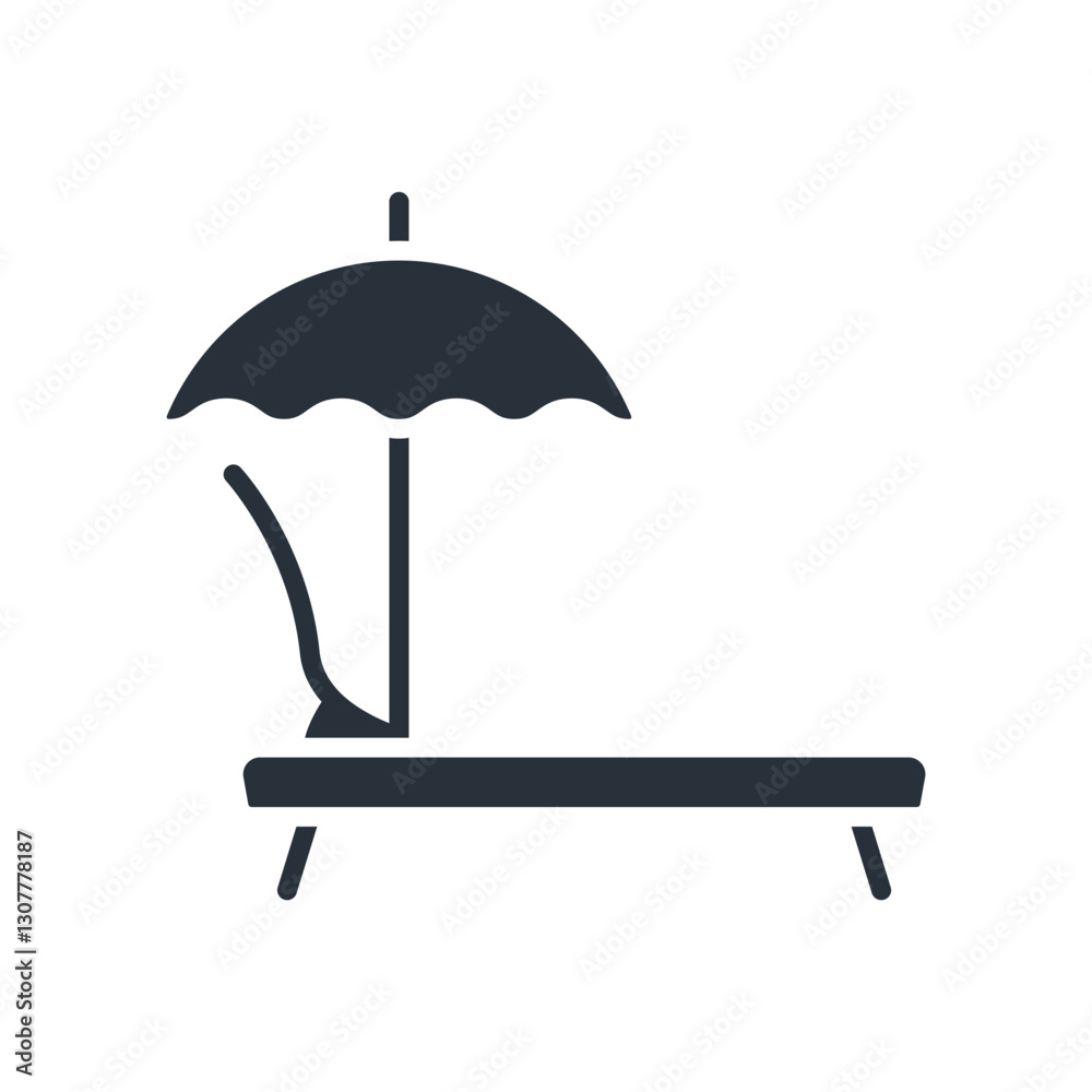 beach icons isolated on White Background. Flat style design