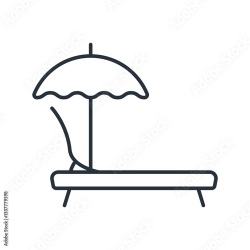 beach icons isolated on White Background. Flat style design