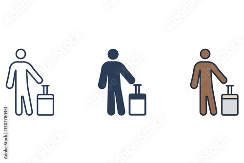 bell boy icons isolated on White Background. Flat style design