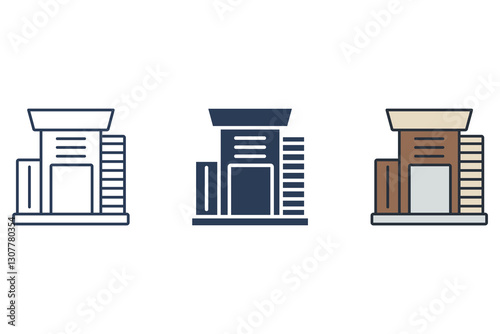 hotel icons isolated on White Background. Flat style design