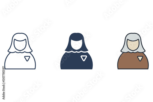 reception icons isolated on White Background. Flat style design