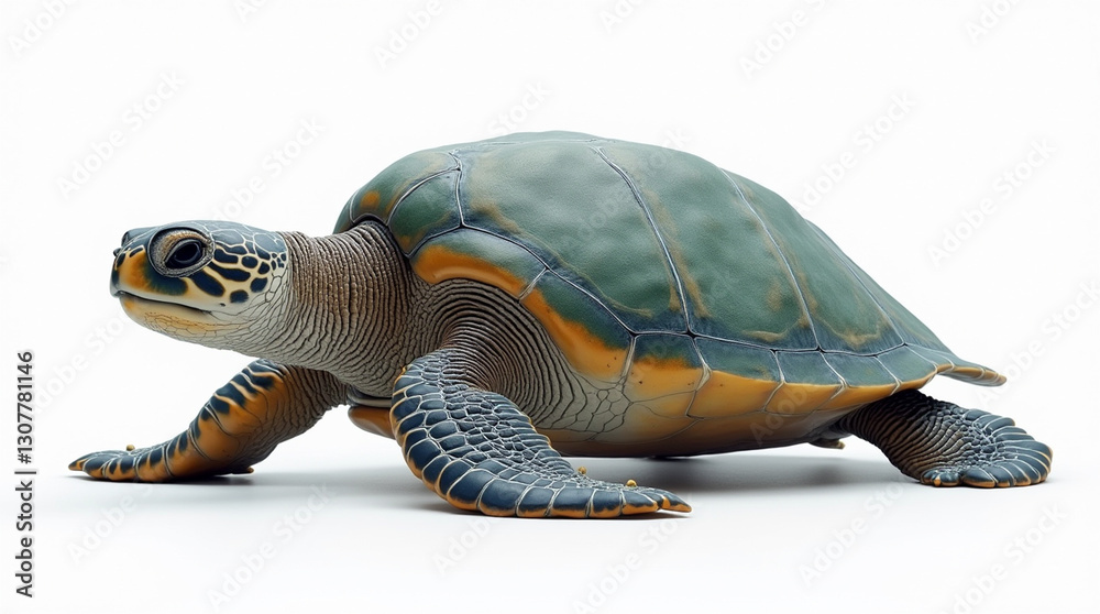 Obraz premium Turtle in Nature, Slow and Steady Tortoise Walk, Wildlife Close-Up of a Tortoise, Baby Tortoise Walking in Nature, Wild and Peaceful Turtle in the Wild