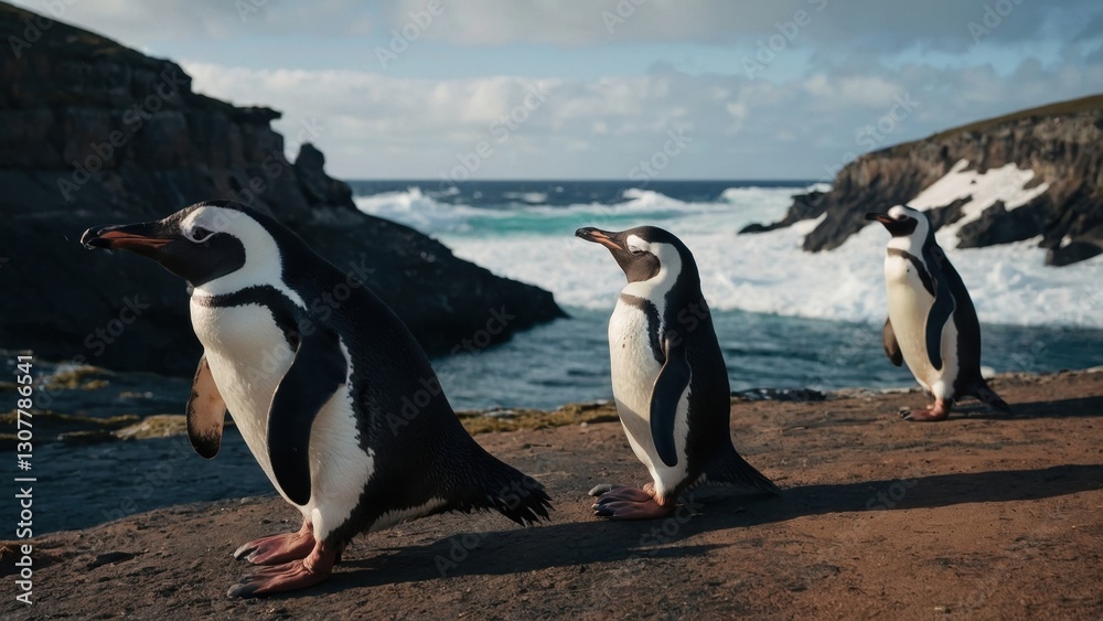 Naklejka premium Penguin Parade