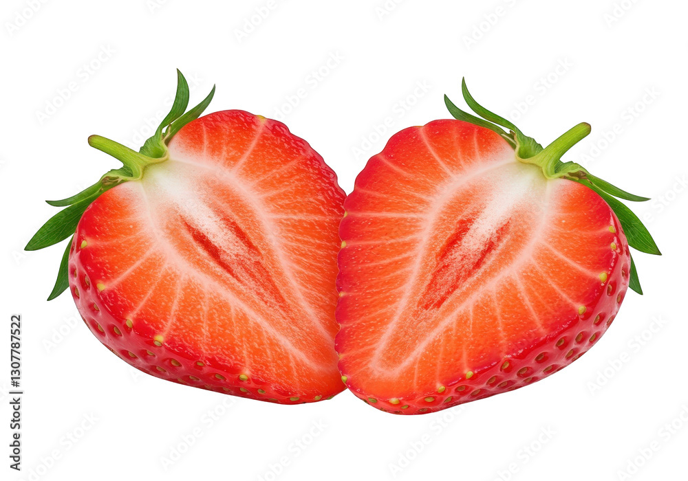 Cut or slice Strawberry fruit isolated on transparent background Cut or slice Strawberry fruit isolated on transparent background