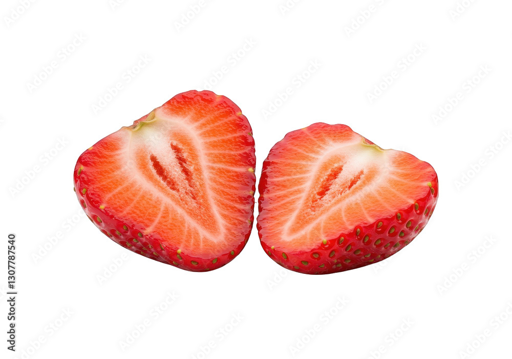 Cut or slice Strawberry fruit isolated on transparent background Cut or slice Strawberry fruit isolated on transparent background